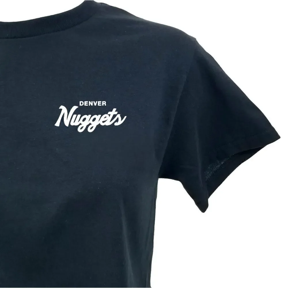 DENVER NUGGETS Double Script Retro Logo NBA Cropped Crop Top Basketball Tee y2k - Picture 4 of 6